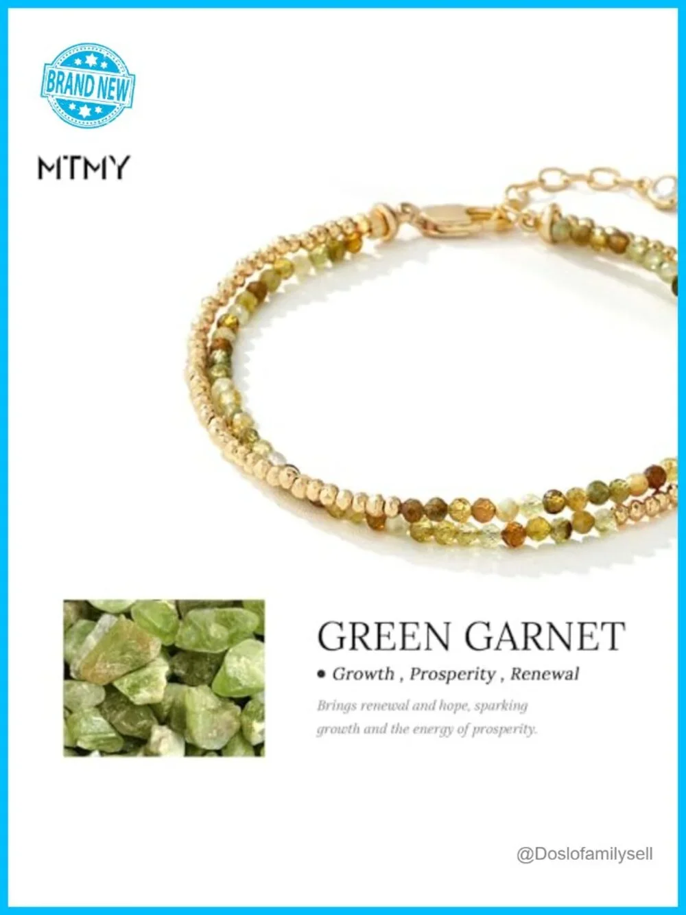 14K Gold Plated Layered Mixed Natural Stone Bead Chain Bracelet